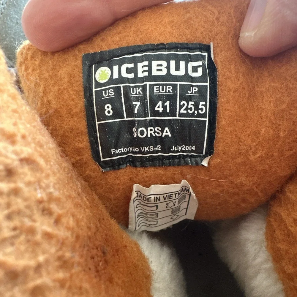 Icebug Sorsa Snow Ice Boots Men US size 8/41 Beige Lace Up